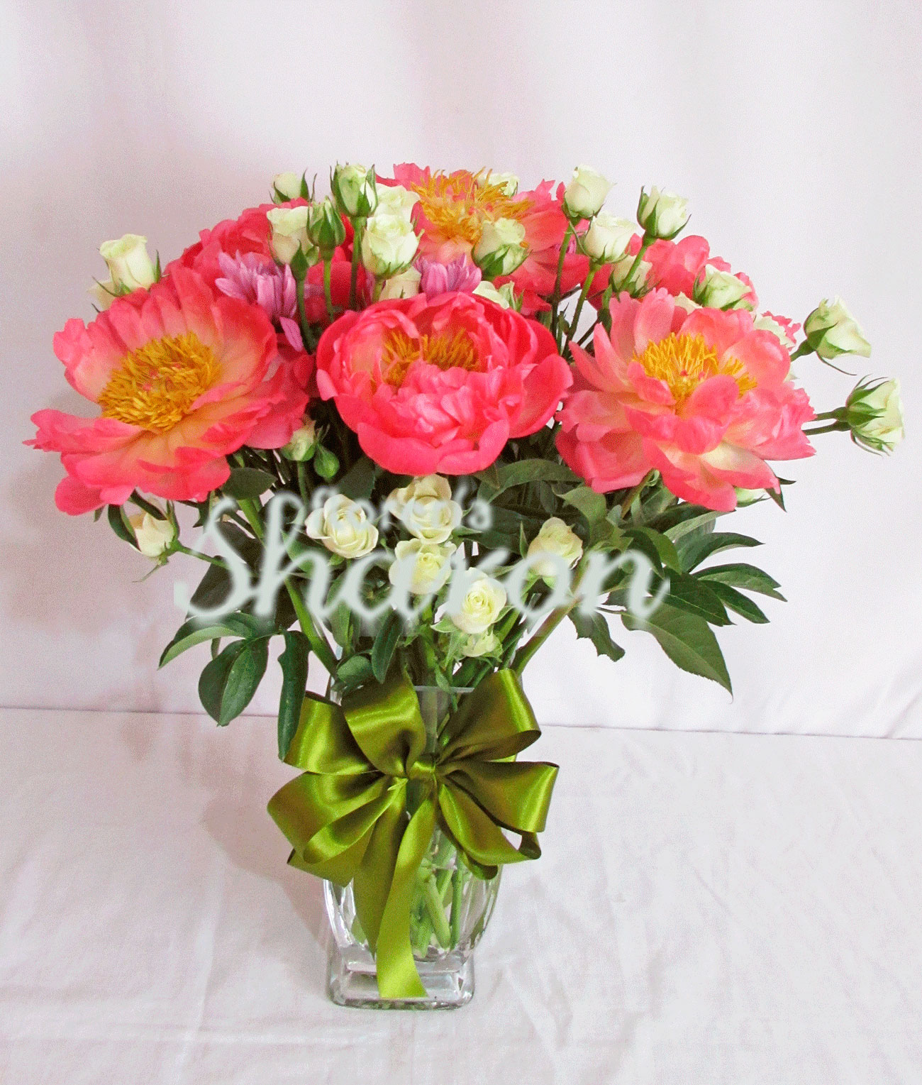 Arreglo de Peonias Romance – Florería Sharon | Arreglos Florales | Canasta  Frutal | Envío de Flores | Arreglos condolencias |
