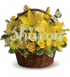 Canasta de Rosas y Gerberas Amarillas – Florería Sharon | Arreglos Florales  | Canasta Frutal | Envío de Flores | Arreglos condolencias |
