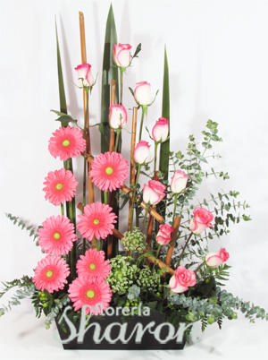Jardinera de Gerberas y Rosas China Pink – Florería Sharon | Arreglos  Florales | Canasta Frutal | Envío de Flores | Arreglos condolencias |