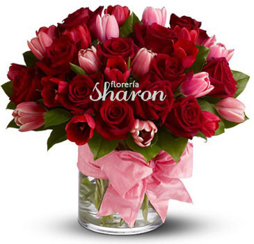 Rosas y Tulipanes Gemma – Florería Sharon | Arreglos Florales | Canasta  Frutal | Envío de Flores | Arreglos condolencias |