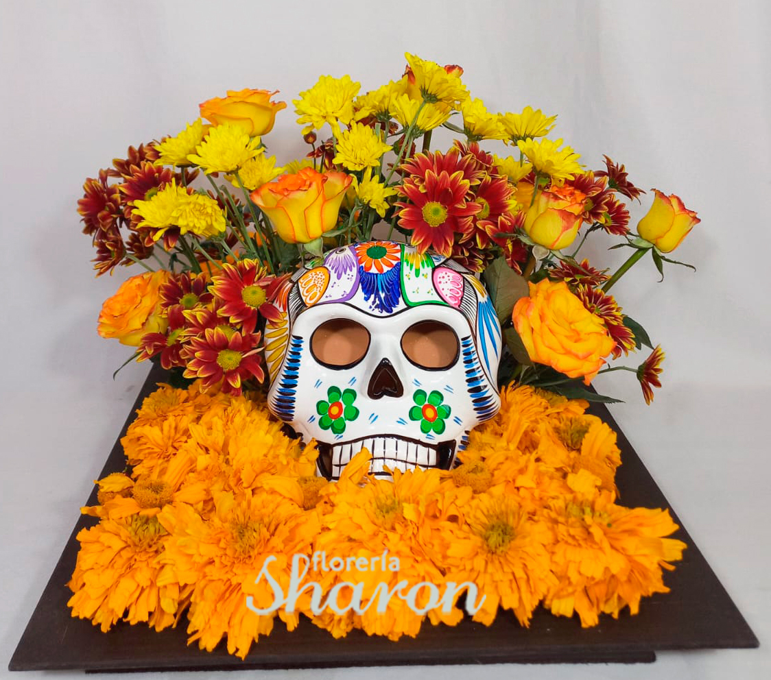 Regalo floral Día de Muertos Altar – Florería Sharon | Arreglos Florales |  Canasta Frutal | Envío de Flores | Arreglos condolencias |